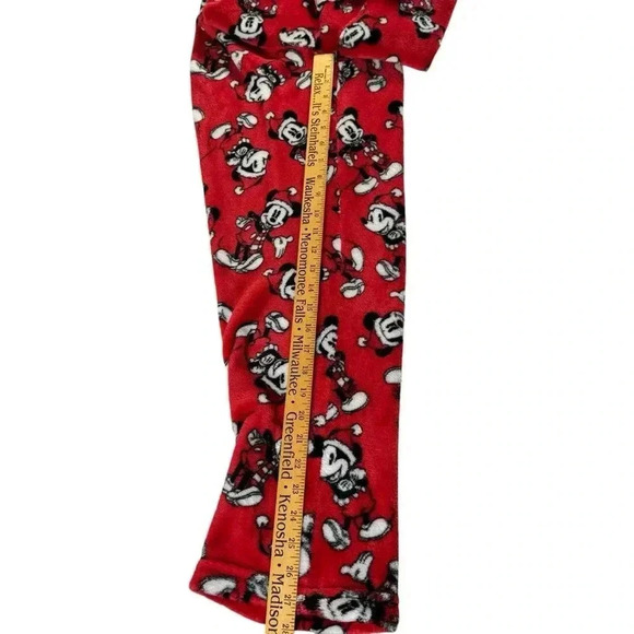 Disney Mickey Mouse Plush Fleece Pajama Pants Bottoms Christmas Holiday Size S - Picture 11 of 12